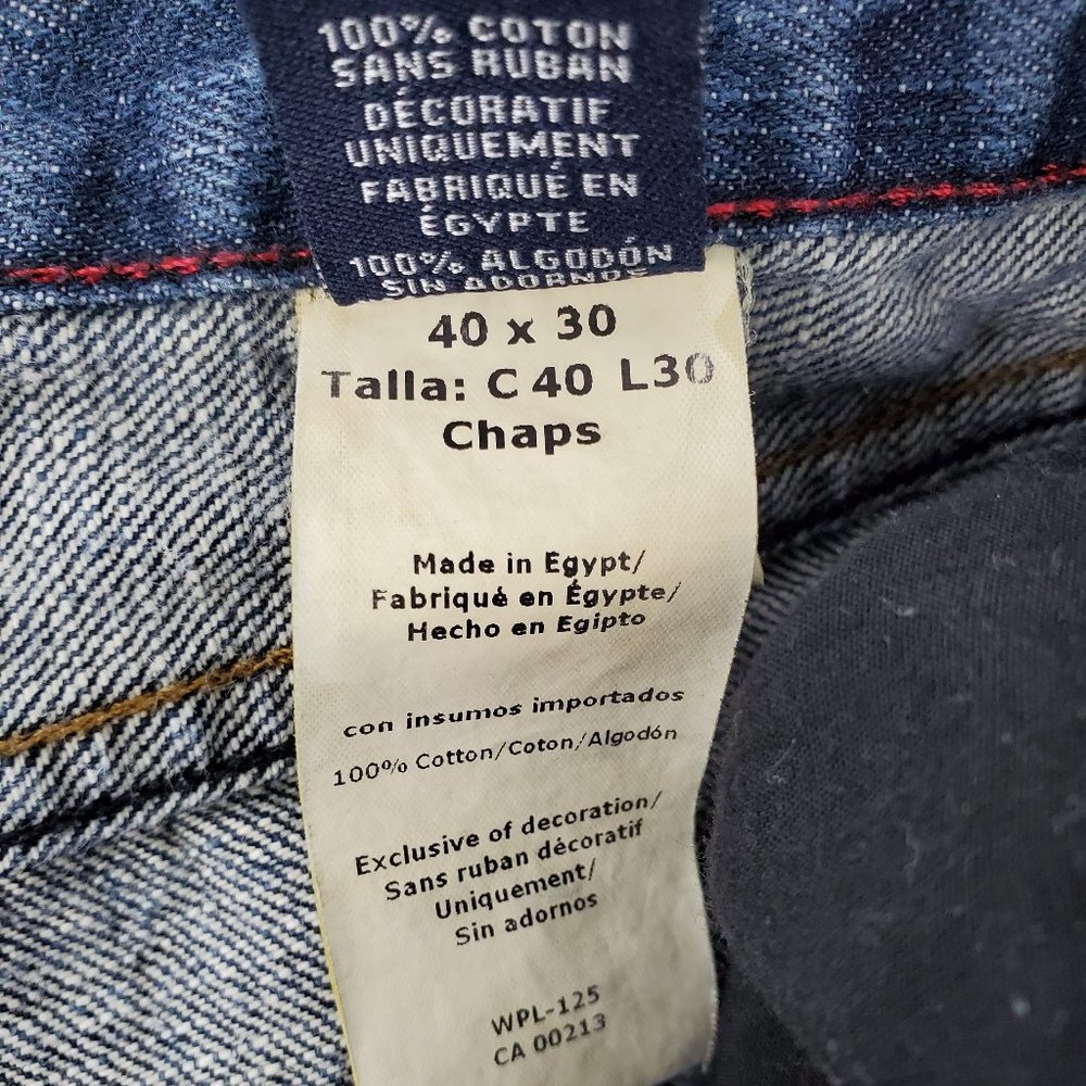 Chaps Denim Straight Fit Jeans Blue Men's 40 x 30 - Picture 12 of 14